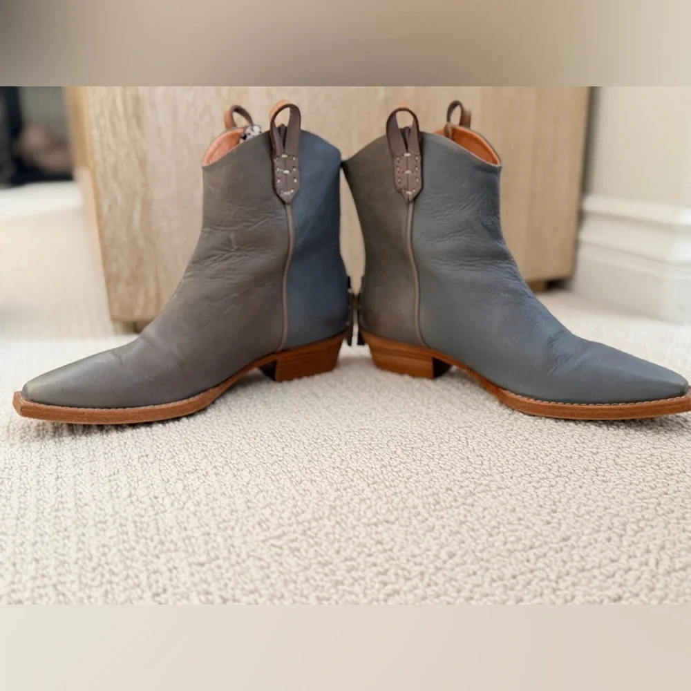 We the Free Wesley Ankle Boots grey blue western 37 Free People - Picture 6 of 11